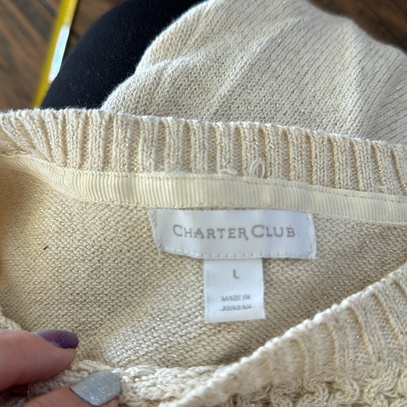 Charter Club women's sweater with shiny thread. - Picture 5 of 8